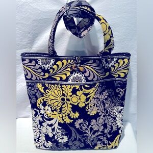 Vera Bradley Floral Black and Yellow Tote Bag